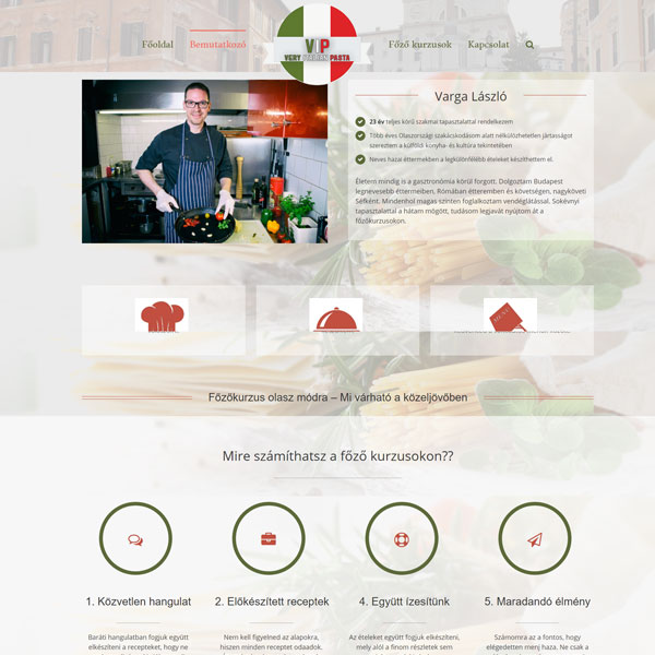 főzőiskola weboldal: Olaszreceptek.hu - Very Italian Pasta főzőiskola