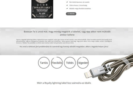 értékesítő landing page: Remax iPhone kábel fém bevonattal